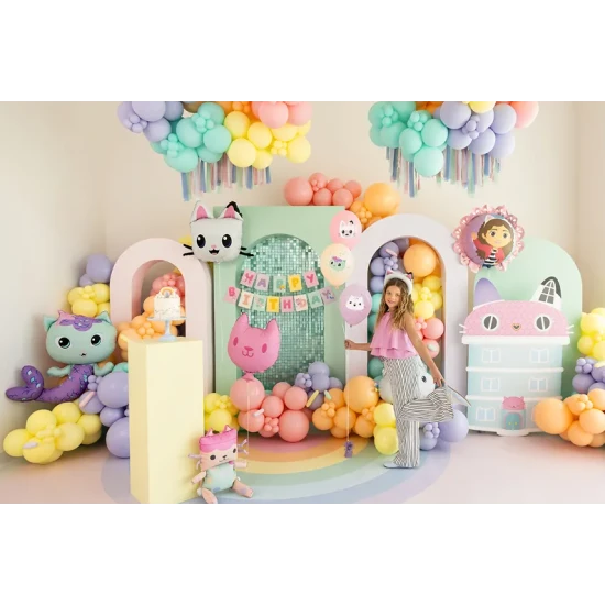 Roztomilá dekorace Gabby's Dollhouse na párty a oslavy