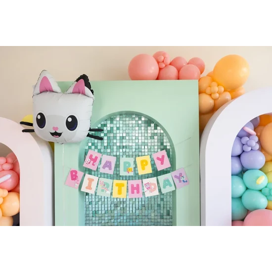 Roztomilá dekorace Gabby's Dollhouse na párty a oslavy