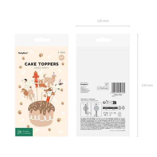 Zápichy na cupcakes Psi na dětskou narozeninovou party