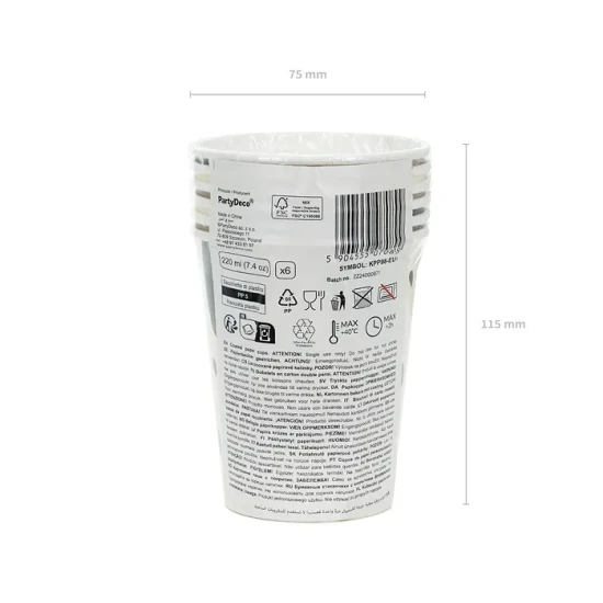 Papírové kelímky se psem na dětskou narozeninovou party