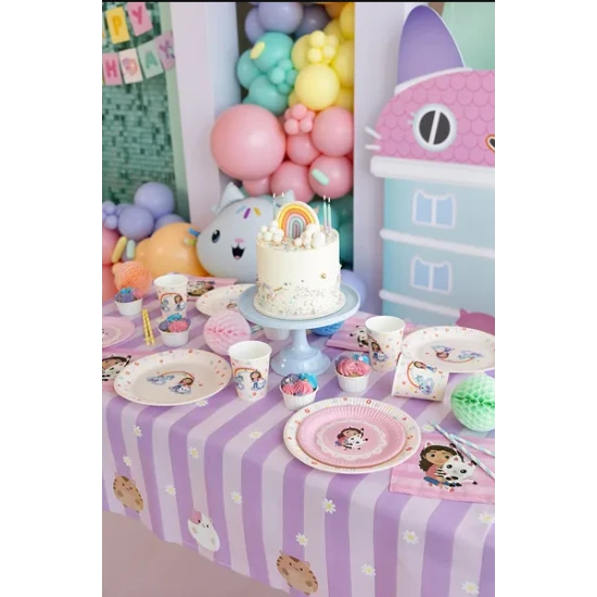 Papírové talíře Gabby’s Dollhouse s barevným motivem