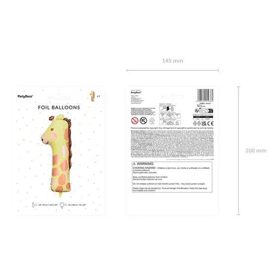 Balónek Číslo 1 Žirafa