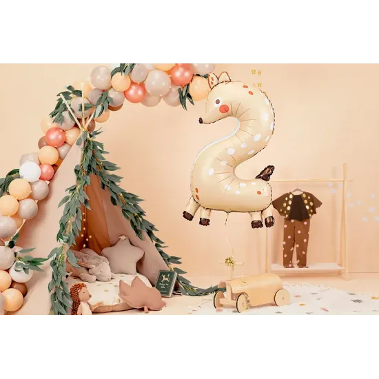 Party Deco Balónek Číslo 2 Srnka Balónek Číslo 2 Srnka