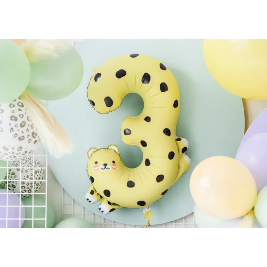 Balónek Číslo 3 Gepard