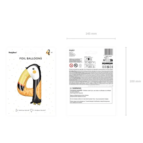 Balónek Číslo 4 Tukan