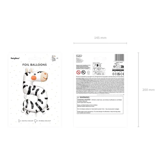 Balónek Číslo 5 Zebra
