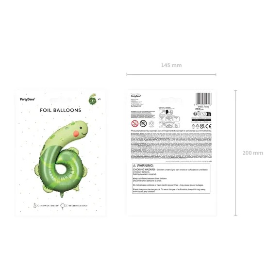 Balón číslo 6 ve tvaru želvy nesmí chybět na žádné oslavě.