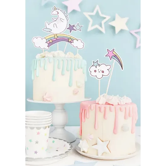 Party Deco Ozdoby na dort Jednorožec 5 ks Ozdobte narozeninový dort krásnými jednorožci od Party Deco.