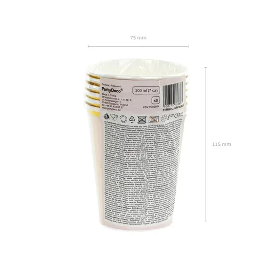 Růžové kelímky s motivem kočka vhodné pro dětské narozeninové oslavy.