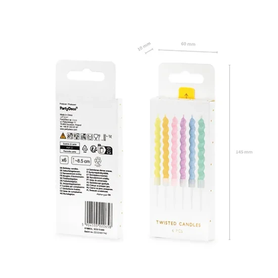 Party Deco Svíčky Pastelové 6 ks Narozeninové svíčky v pastelových barvách pro malého oslavence.