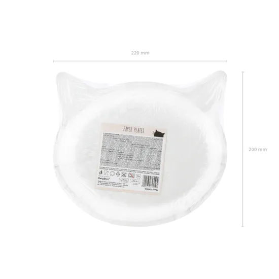 Narozeninové talíře na dětskou oslavu s motivem kočka.