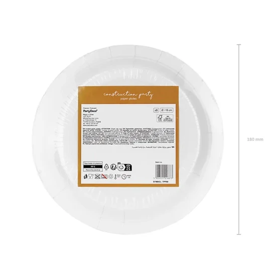 Narozeninové talíře na dětskou oslavu s motivem stavební vozidla.