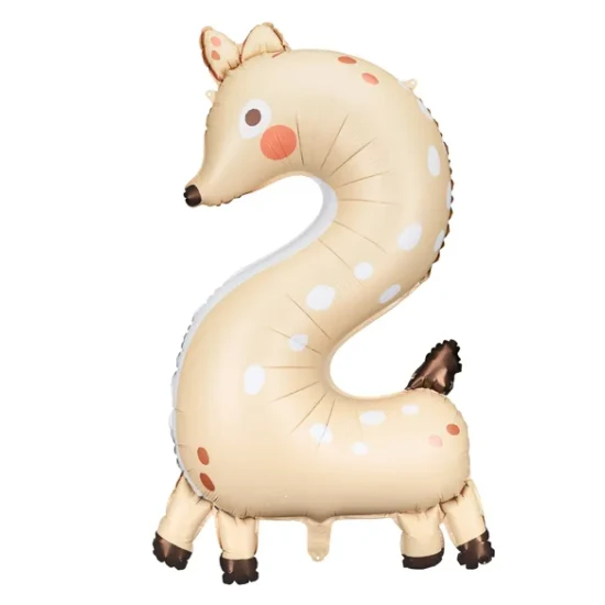 Party Deco Balónek Číslo 2 Srnka Balónek Číslo 2 Srnka
