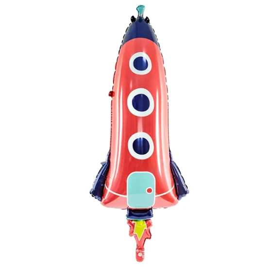 Balónek s atraktivním designem vesmírné rakety zaujme každé dítě.