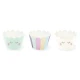 Sada 6 kusov cupcakes v jemných pastelových odstínoch oživí každú detskú oslavu.