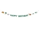 Krásná girlanda s nápisem Happy Birthday a různými kreslenými dinosaury.