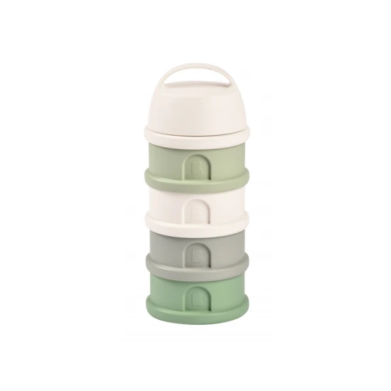 Sada dóziček na sušené mléko / svačinu Cotton White / Sage Green – Béaba