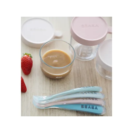 Silikonové lžičky jsou šetrné k dětským dásním, určené pro nejmenší dětičky.