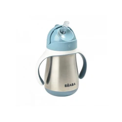 Termoizolační nerezový hrnek s brčkem 250ml Blue