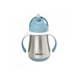 Termoizolační nerezový hrnek s brčkem 250ml Blue