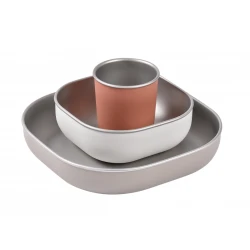 Nerezová jídelní sada 3dílná Terracotta