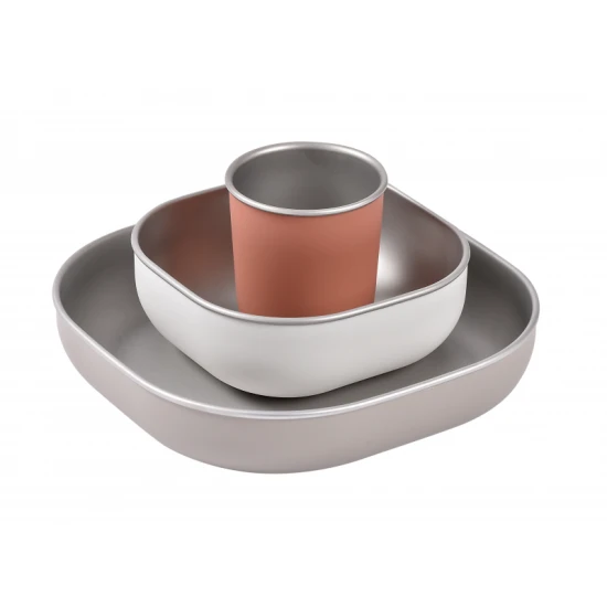 Nerezová jídelní sada 3dílná Terracotta – Béaba