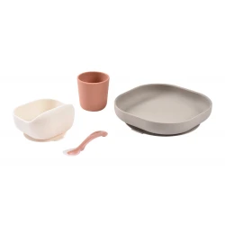 Silikonová jídelní sada 4dílná Terracotta / Gazelle