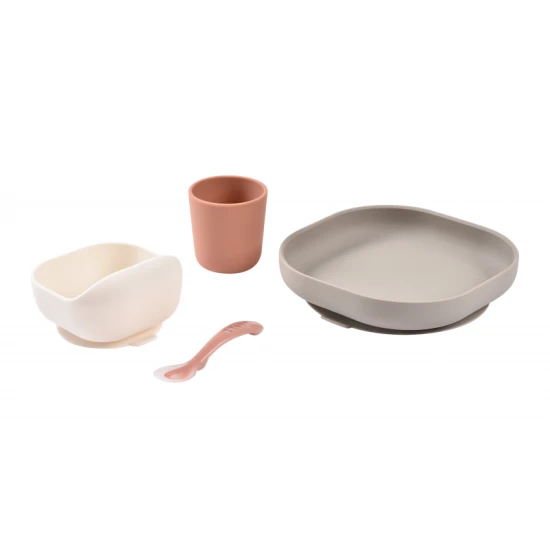 Silikonová jídelní sada 4dílná Terracotta / Gazelle – Béaba