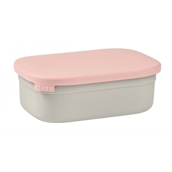 Nerezový svačinový box Velvet Grey / Dusty Rose – Béaba