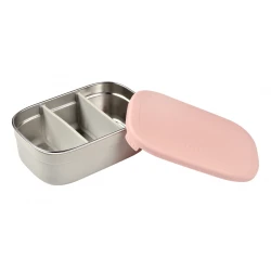 Nerezový svačinový box Velvet Grey / Dusty Rose