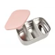 Nerezový svačinový box Velvet Grey / Dusty Rose – Béaba