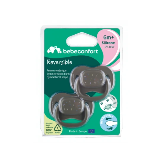 Silikonový symetrický dudlík 2ks 6m+ Green – BebeConfort 3104202390BC