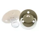 Silikonový symetrický svítící dudlík 2ks 6m+ Sand/Green – BebeConfort 3104202570BC