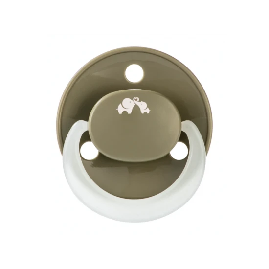Silikonový symetrický svítící dudlík 2ks 6m+ Sand/Green – BebeConfort 3104202570BC