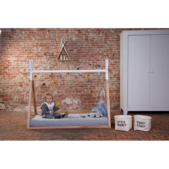 Childhome Natural White 70×140 cm – dětská postel Tipi z bukového dřeva