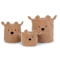 Koše na hračky 3 ks Teddy Beige 3 ks