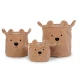 Childhome Teddy Beige 3 ks – sada 3 plyšových úložných košíků Teddy