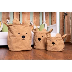 Koše na hračky 3 ks Teddy Beige 3 ks