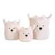 Childhome Teddy Off White 3 ks – sada 3 plyšových úložných košíků Teddy