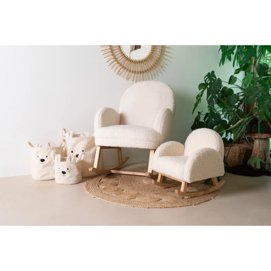 Childhome Teddy Off White 3 ks – sada 3 plyšových úložných košíků Teddy