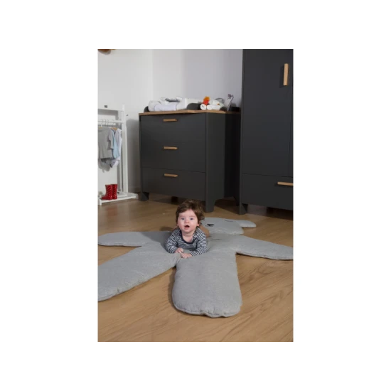Childhome Medveď Teddy Jersey Grey 150 cm – měkká hrací deka do dětského pokoje