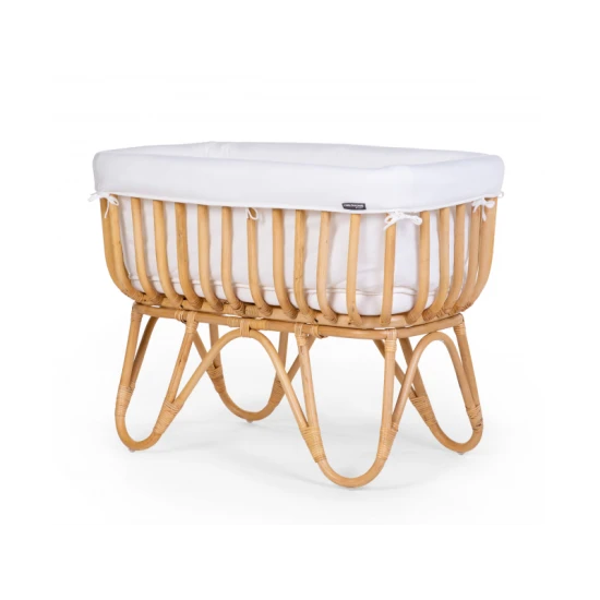 Childhome Jersey Off White – ratanový koš na miminko s matrací