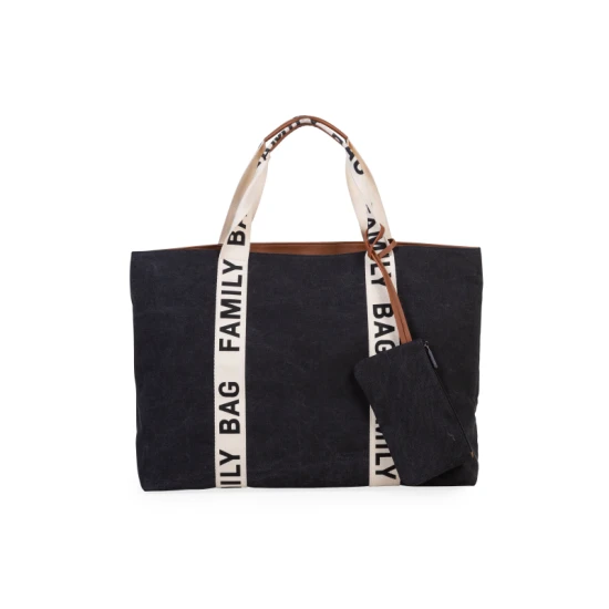 Childhome Family Bag Canvas Black – cestovní taška 55×40×18 cm