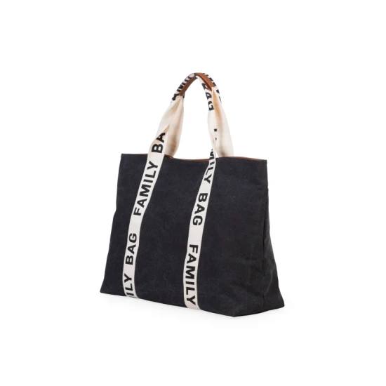 Childhome Family Bag Canvas Black – cestovní taška 55×40×18 cm