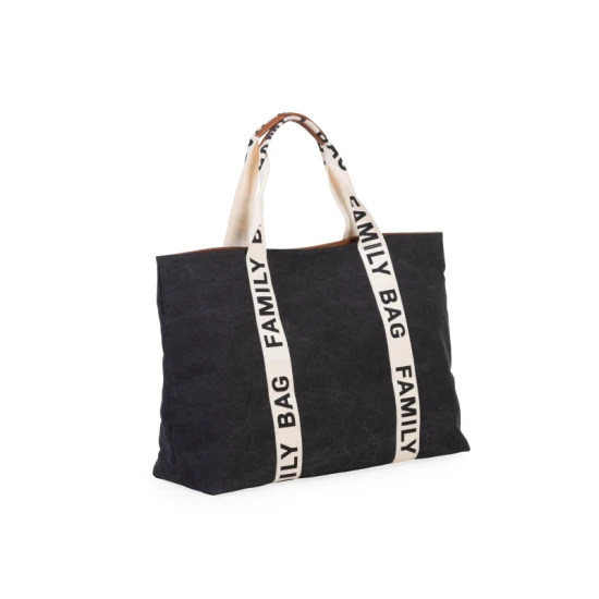 Childhome Family Bag Canvas Black – cestovní taška 55×40×18 cm