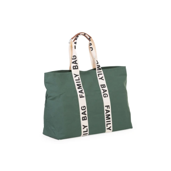 Childhome Family Bag Canvas Green – cestovní taška 55×40×18 cm