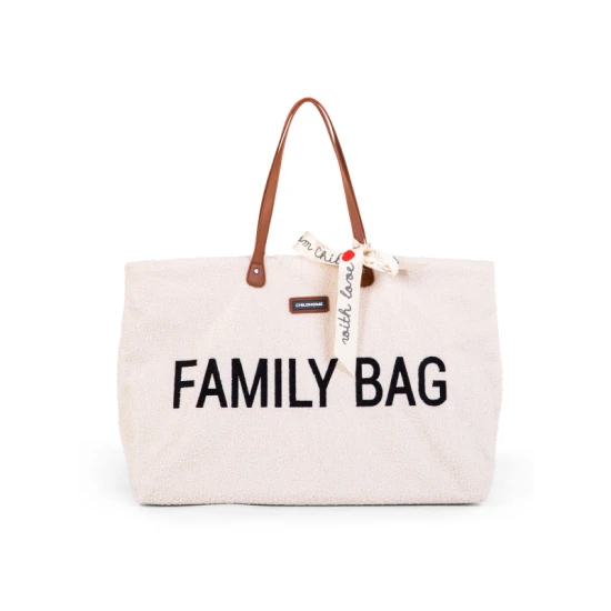 Childhome Family Bag Teddy Off White – cestovní taška 55×40×18 cm