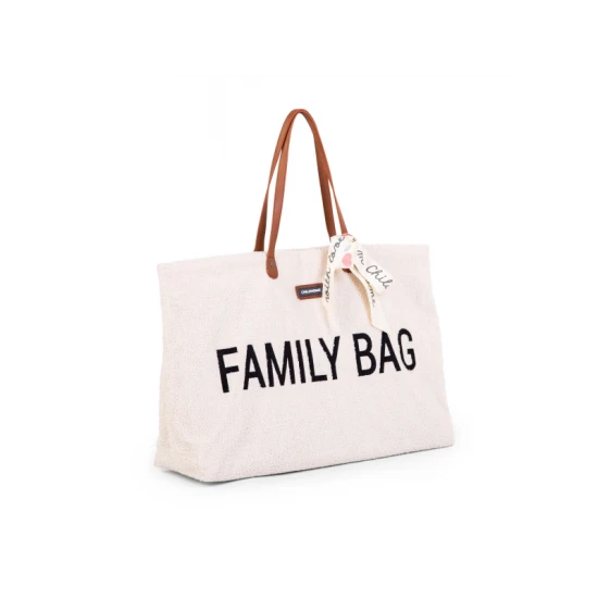 Childhome Family Bag Teddy Off White – cestovní taška 55×40×18 cm