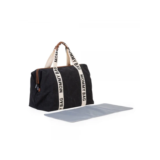 Childhome Mommy Bag Canvas Black – přebalovací taška 55×30×40 cm
