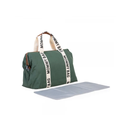 Childhome Mommy Bag Canvas Green – přebalovací taška 55×30×40 cm